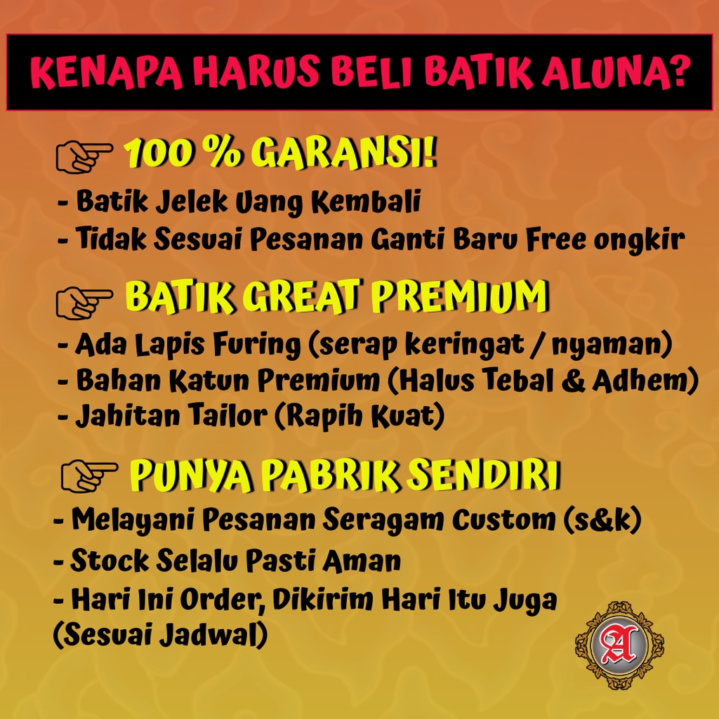 Batik Pria Lengan Panjang Furing Aluna Batik Premium Solo PCW 090