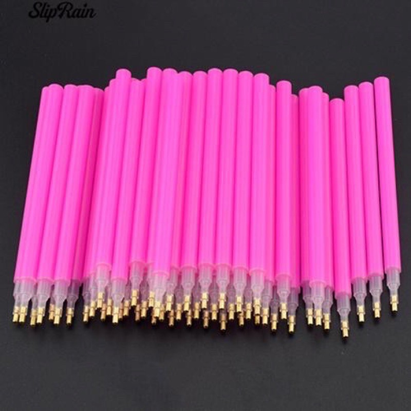 Pen picker acc rhinestone pink / pen stick magnet aksesoris kuku