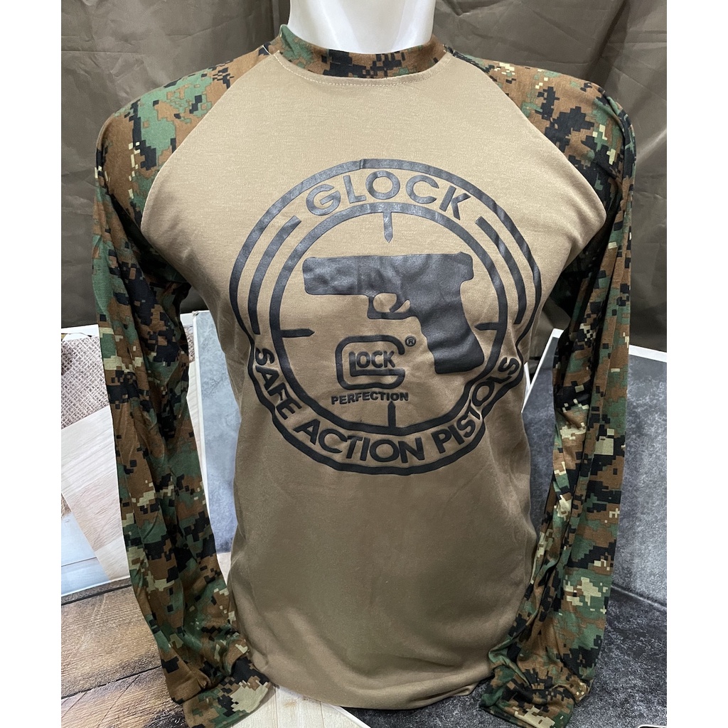 Kaos Raglan Panjang Marpad GLOCK - Kaos Raglan Loreng - Kaos Loreng Marpad