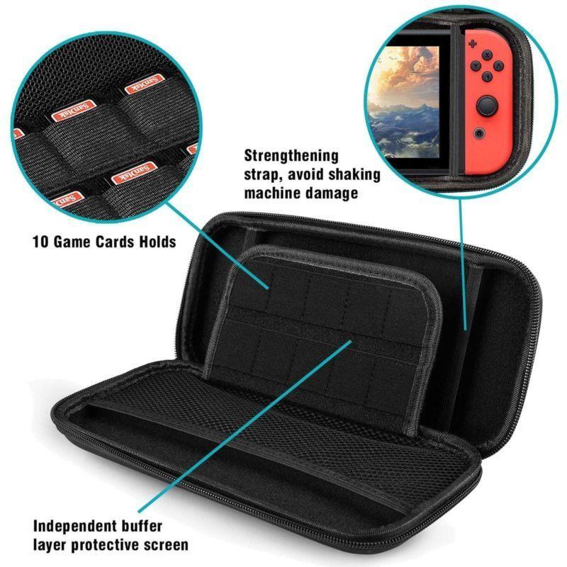 Tas Penyimpanan Nintendo switch V1 / V2 &amp; OLED Tempered Glass Tahan Air Bahan EVA