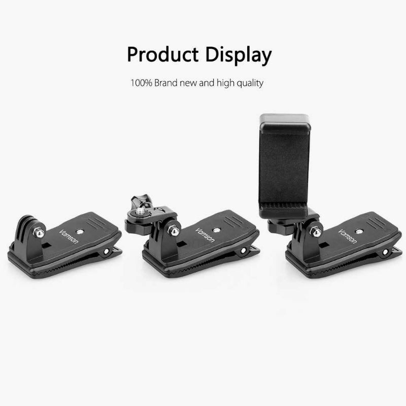 CLIP CLAMP MOUNT 360 ROTARY SMARTPHONE HP HOLDER JEPIT RANSEL TAS BACKPACK GOPRO |2032