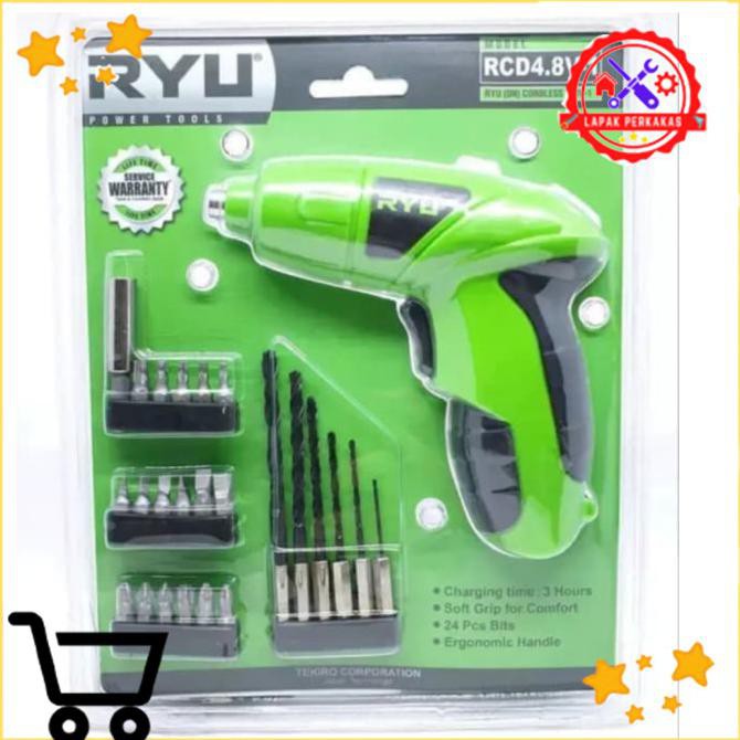 ✅Populer RYU Mesin Bor Buka Pasang Baut Cordless Cas Listrik RYU RCD 4.8V-1