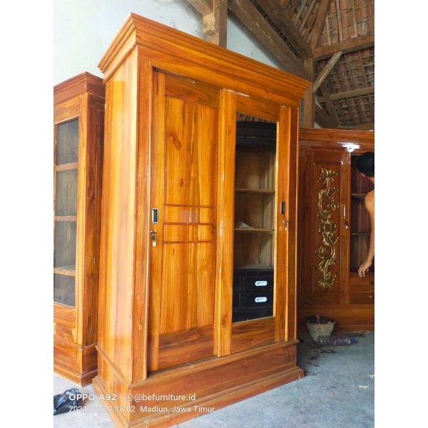 Jual Lemari Baju Anak Pintu Geser Kayu Jati Atau Lemari Pakaian 2 Pintu