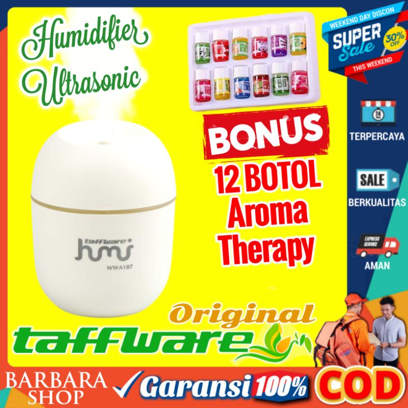 Air Humidifier Mini Diffuser Aromaterapi Essential Oil Aromatherapy Aroma Terapi Disfuser Ultrasonic Pelembab Udara Humi LED 220ml Taffware