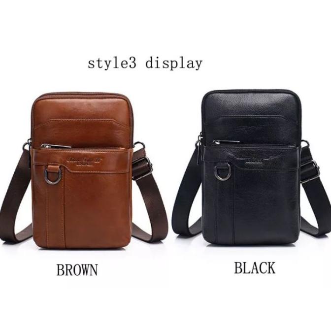 tas selempang pria kulit asli import tas pria fashion pria hp pinggang
