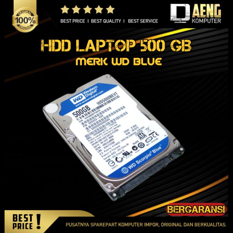 HDD hardisk harddisk hard disk internal laptop 500GB Merk Western Digital WD Blue Original Murah