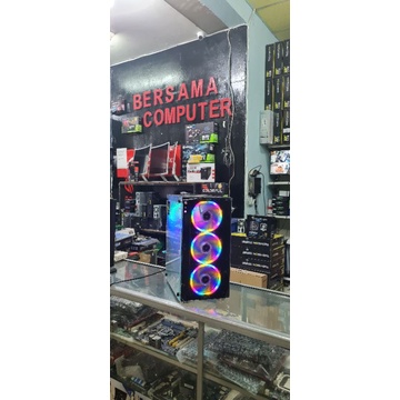 Pc cpu gaming editing core i7 ram 8gb vga 2gb monitor Led 27 inc Full set
