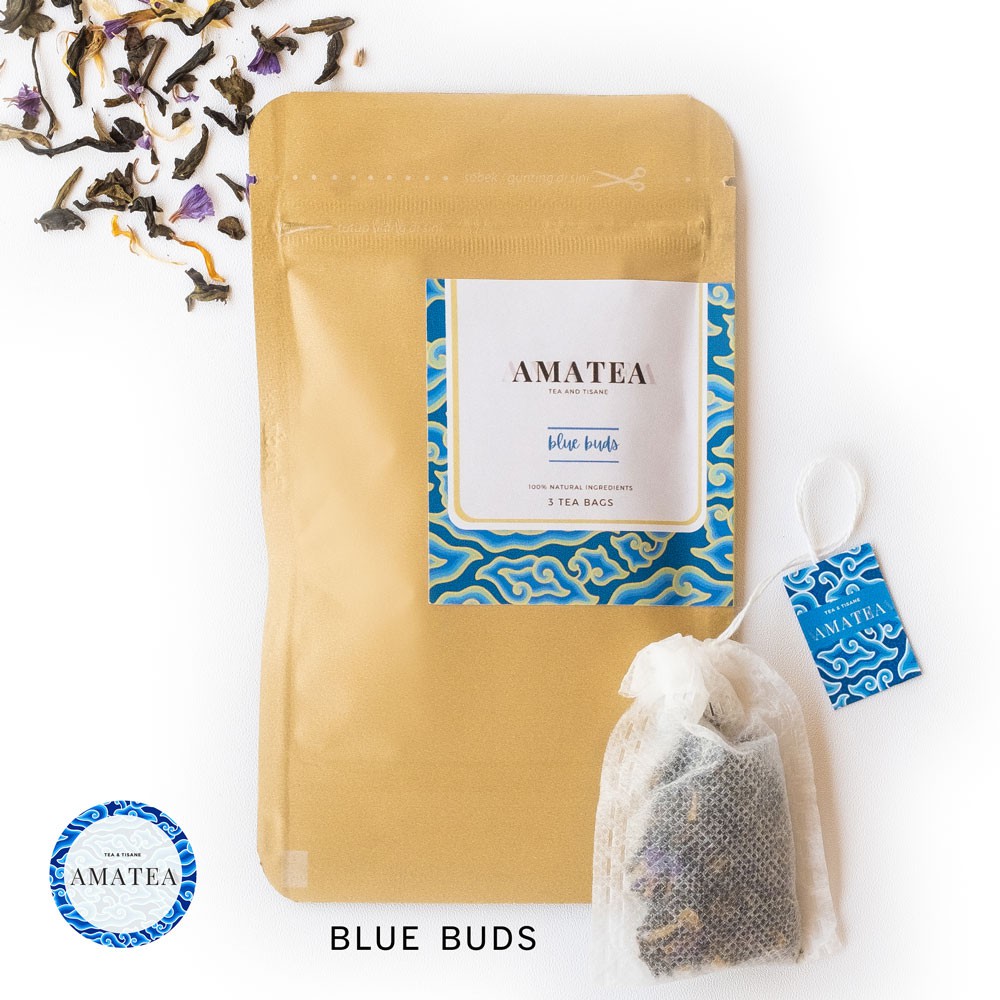 

AMATEA Blue Buds Tea Blend- Green Tea Forgetmenot Marigold (3 tea bag)