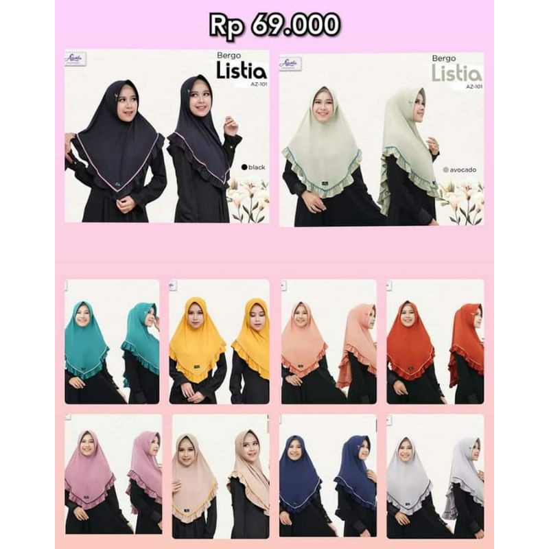 Kerudung Jilbab Bergo Listia By Azamka