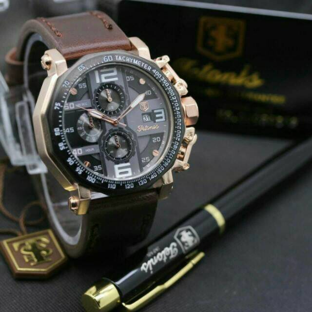 Jam Tangan Pria Tetonis Original Chrono Aktif