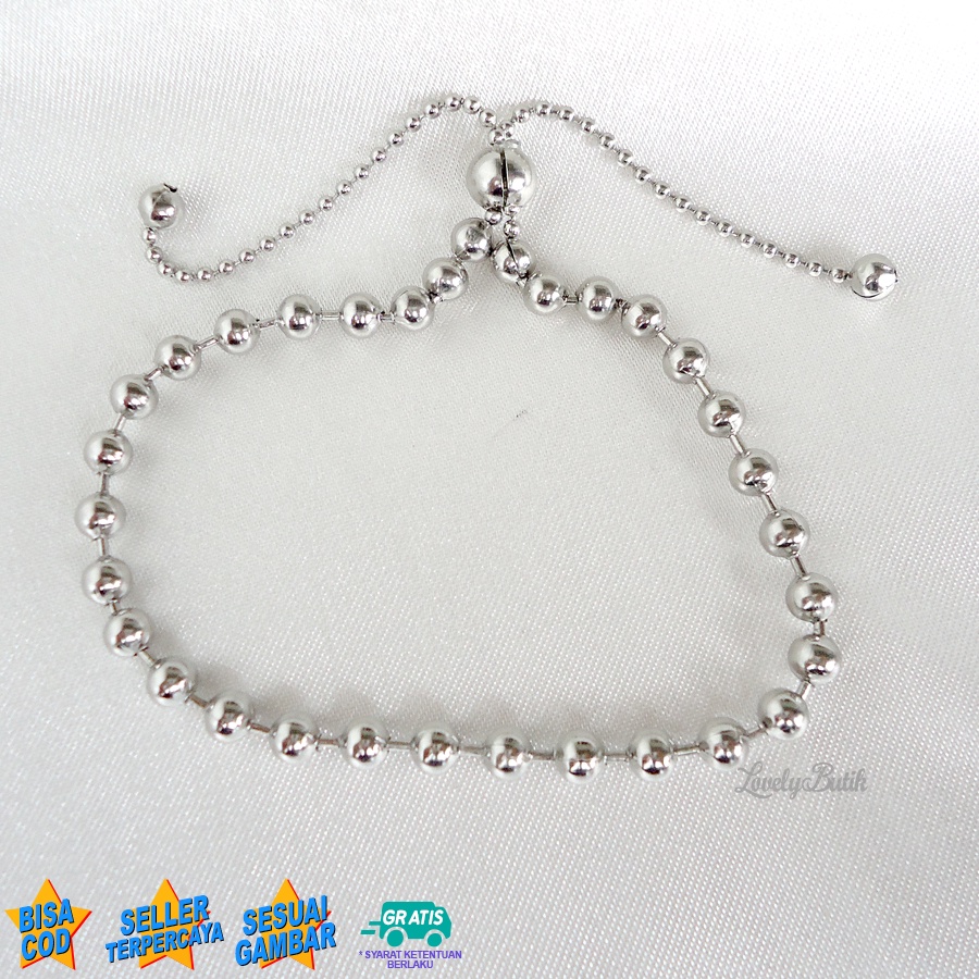 Lovelybutik Gelang Serut Stainless Anti Karat dan Luntur Vir4 Gelang Tangan Baja Putih Wanita Remaja Kekinian Model Serut Terbaru