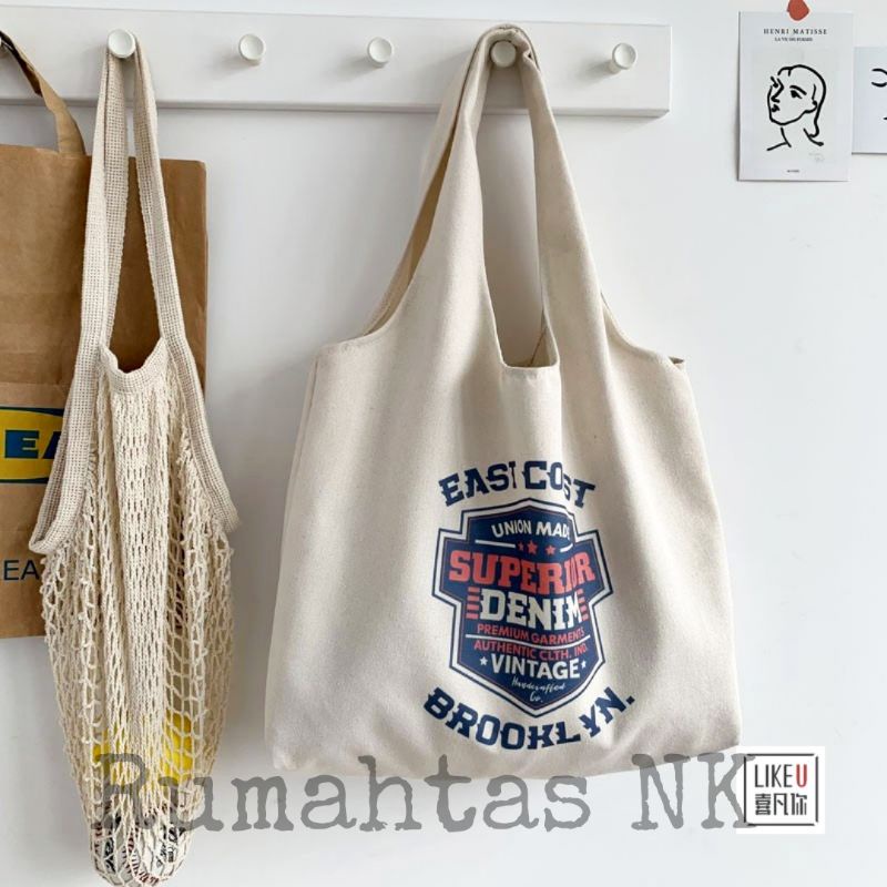 Totebag Vintage Populer Tas Tote-Super denim