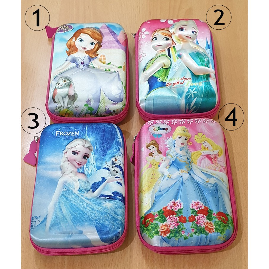 Kotak Pensil Hardcase Hardtop Motif Gambar 3D Anak Cewek High Quality