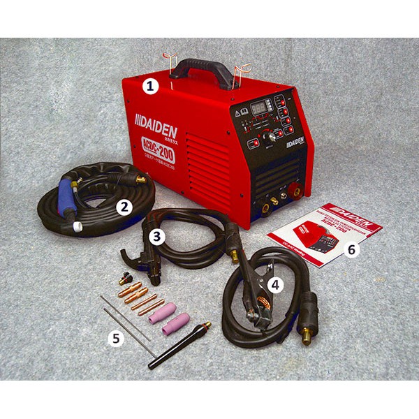 Daiden Digital TIG 200 AC DC Pulse Welding Inverter Machine Mesin Las alumunium Aluminium
