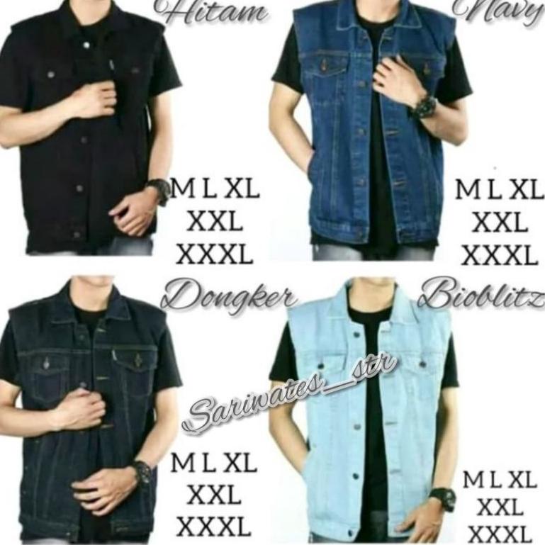 ROMPI JEANS JUMBO XXL XXXL HITAM BIRU MUDA TELUR ASIN DARK NAVY BLUE DONGKER GREY VEST BIG SIZE POLO