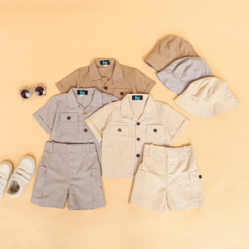 SAFARI Setelan ootd  Baju Topi Anak Laki Laki dan Perempuan Unisex