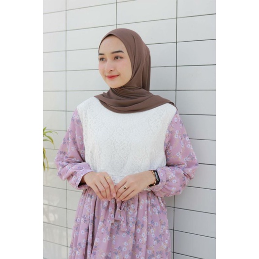 PEFITA FLOWER Baju gamis syari wanita ootd hijab kondangan trend fashion pakaian hijabers terbaru lo