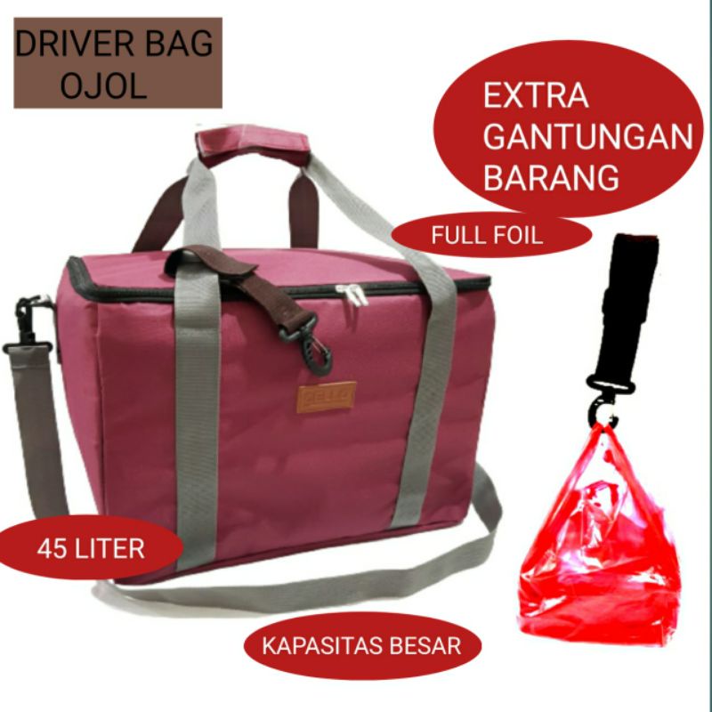 TAS DRIVER MAKANAN FOIL TAHAN  PANAS DINGIN  CELLO Tas Driver bawa  Makanan  Full Foil / TAS KURIR DRIVER BAWA PAKET / TAS PAKET / TAS OJOL MAKANAN /ThermaPack Insulated Delivery Bag | Tas Kurir Motor GoFood Grab Food