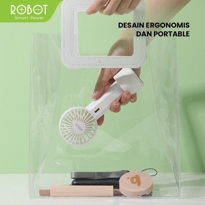 ROBOT KIPAS ANGIN MINI PORTABLE MINI FAN 1200MAH RT-BF15 ASLI