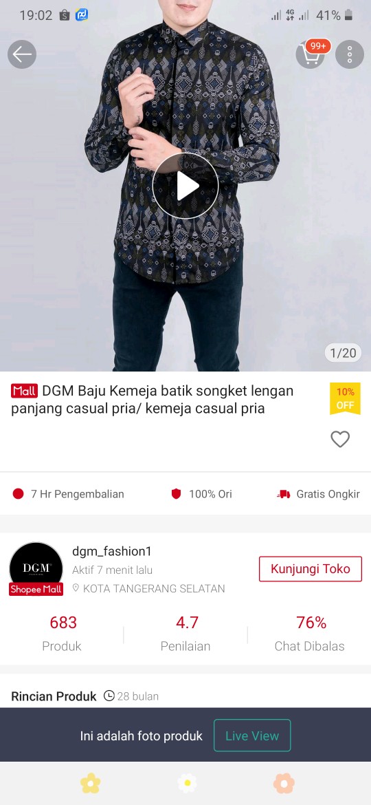 Dgm Fashion   New Arrival Distro Batik Pria Bordir Sogan Batikaf Notoarto Batik Ipnu-ippnu Hem Pria