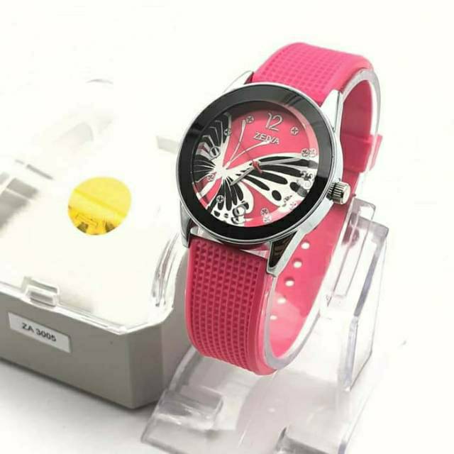 JAM TANGAN CEWEK KEREN  ZEIVA ORIGINAL BUTTER FLY WATER RESIST