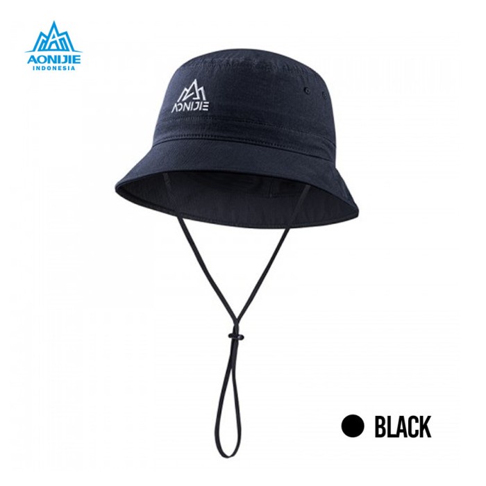 Topi Outdor - Aonijie E4603 Outdoor Bucket Hat - Topi Hiking Pancing Black