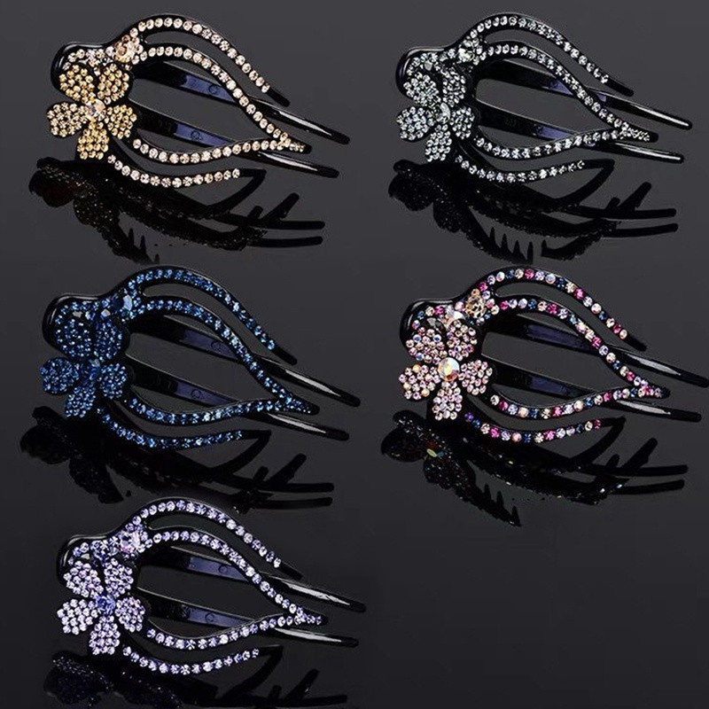 Large Alligator Clips Hair Crystal Rhinestone Hair Claw Clamp Hairpin Women