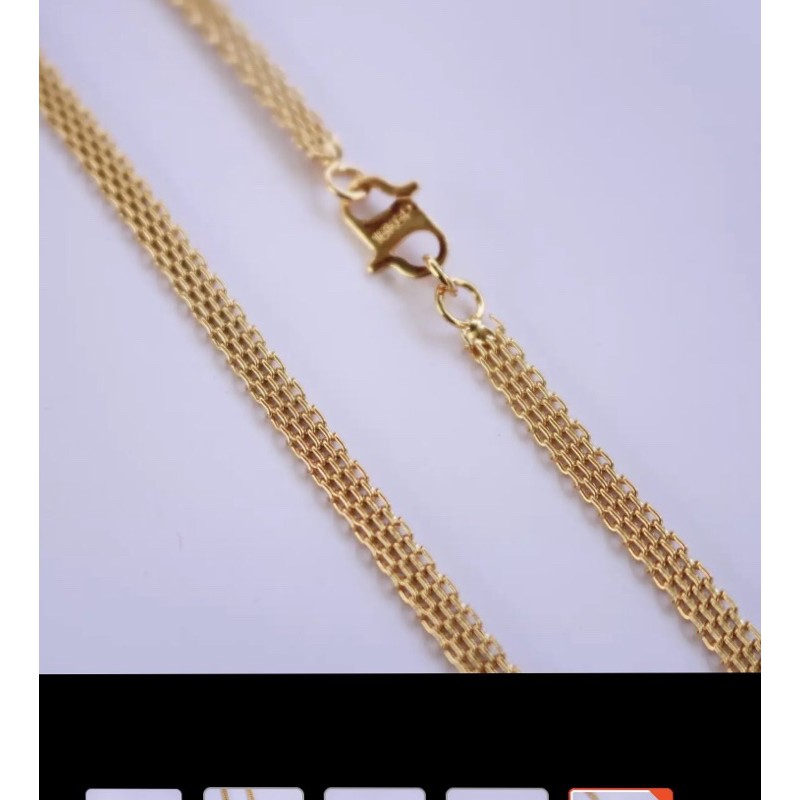 Kalung tikar emas lapis 24k suping 45cm