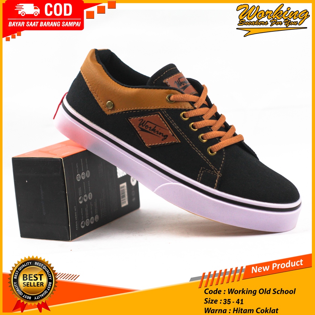 Sepatu Sekolah OldSchool Size 36/41Gratis Ongkir Bayar Ditempat / Sepatu Sneakers Pria Original Terb