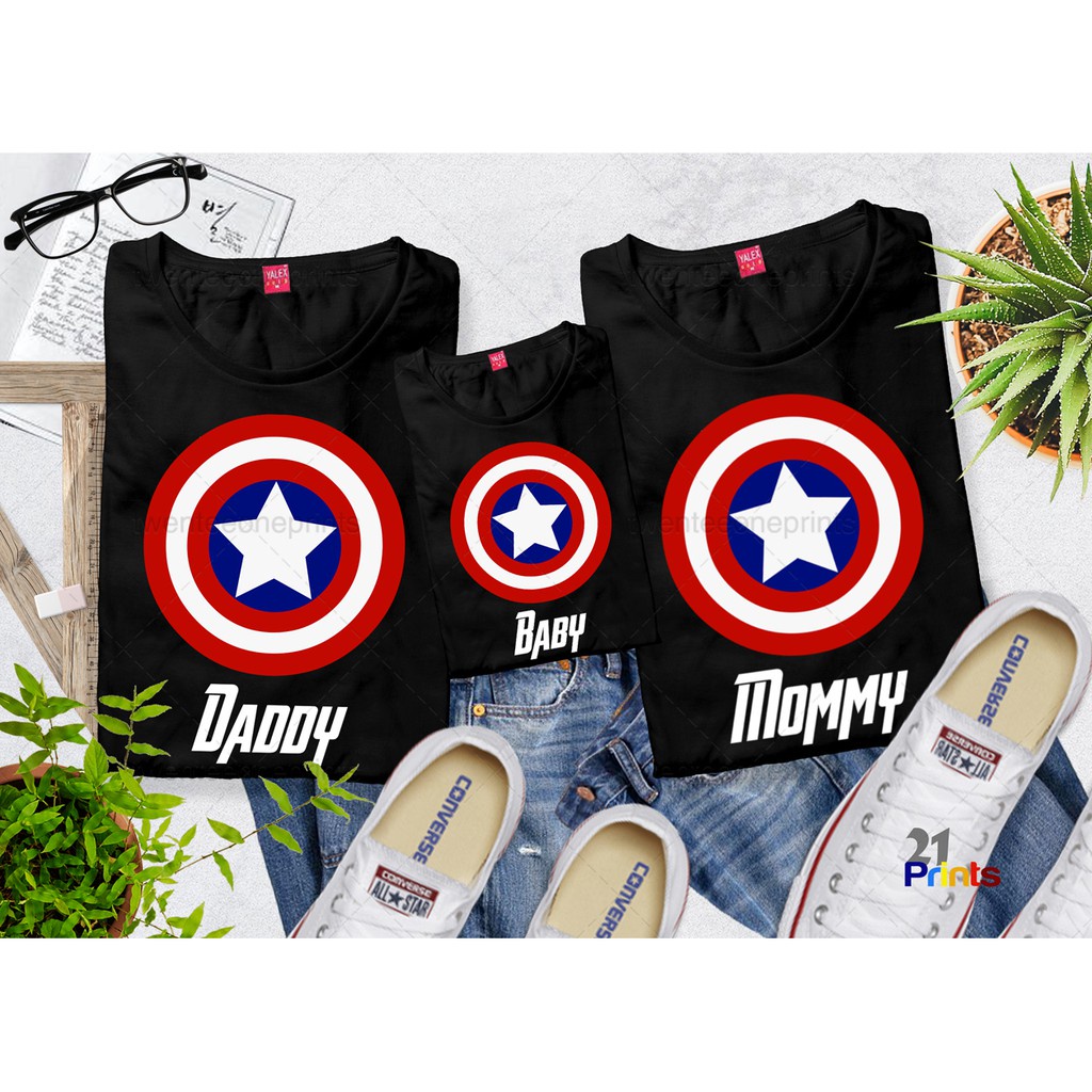 MYSTIQUE.ID-BAJU KAOS FAMILY KAPTEN AMERIKA T-SHIRT LUCU DAN AESTHETIC