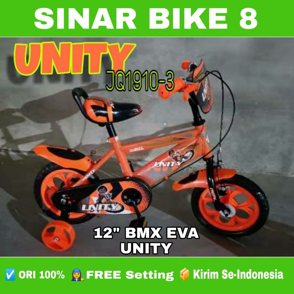 Sepeda Anak BMX UNITY JQ1910-3 EVA Ban Mati Ukuran 12 Inch