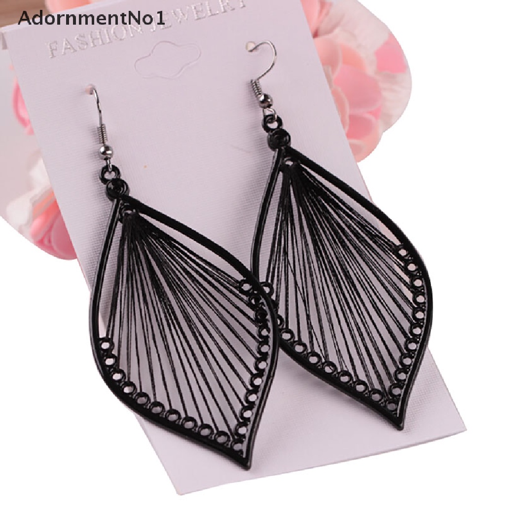 (AdornmentNo1) Anting Tusuk Gantung Desain Daun Gaya Boho Untuk Wanita