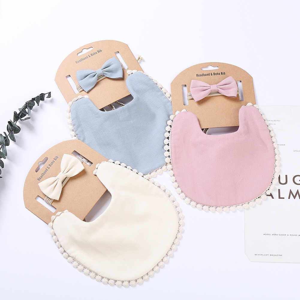 1 BANDANA + 1 BIB | SLABBER PITA HEADBAND BAYI SET CELEMEK TATAKAN LIUR ANAK catalog QUIN NG