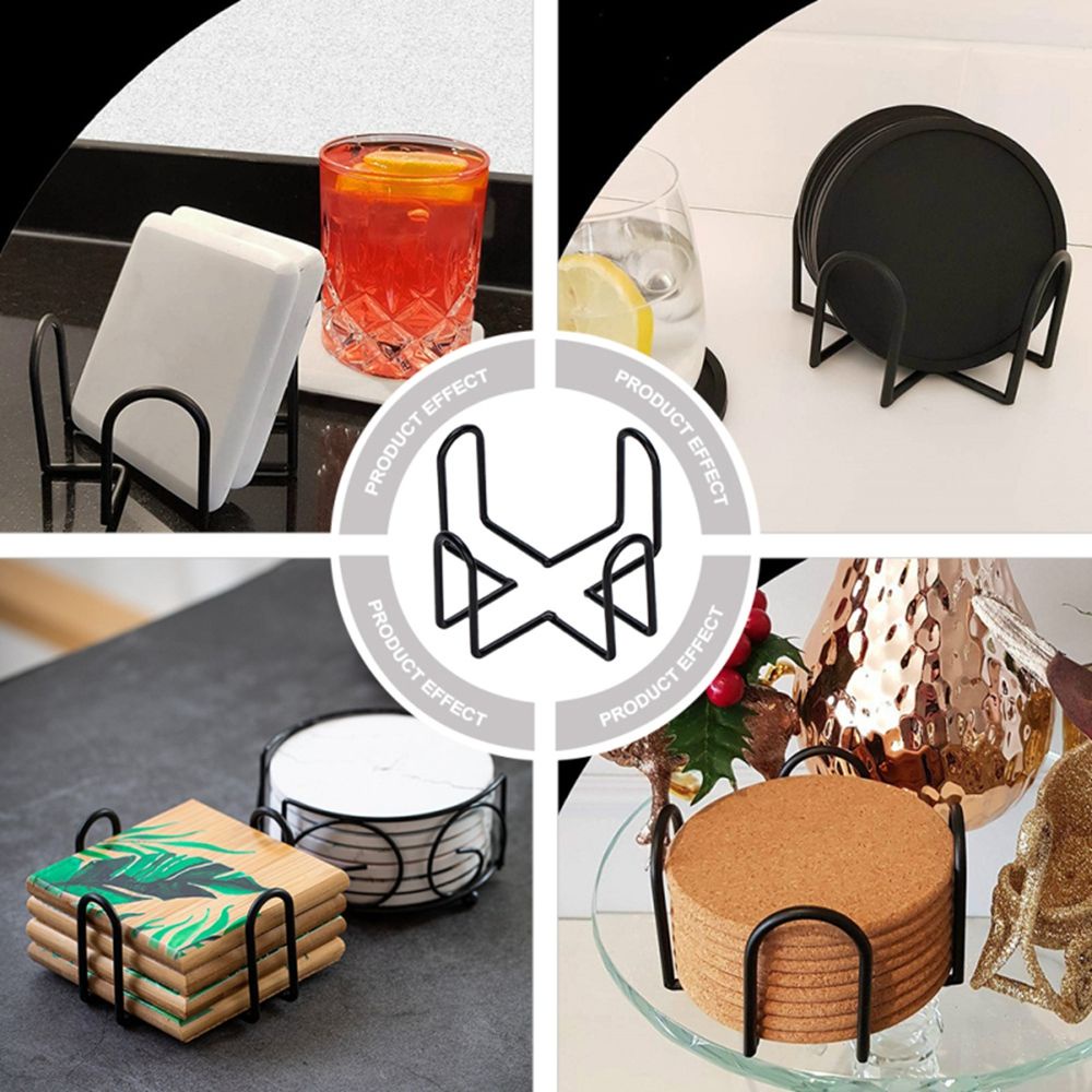 ELEGANT 1Pc Coaster Rack Cup Mat Table Pad Holder Coaster Holder Coasters Shelf Kitchen Supplies Drinks Holder Iron Mat Holder Storage Rack Mat Organizer