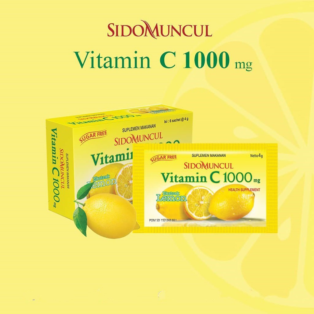 Sido Muncul Vitamin C 1000 Daya Tahan Tubuh Stamina 6 Sachet Shopee Indonesia