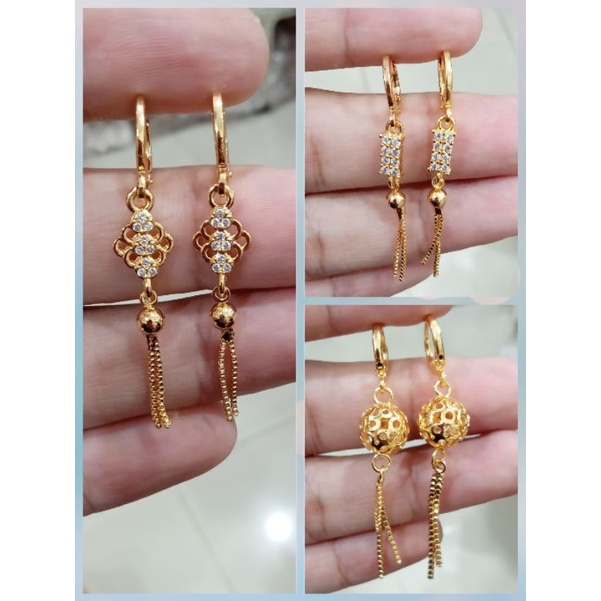 AL-98.Anting Jurai xuping wanita berlapis emas dengan mata zircon.