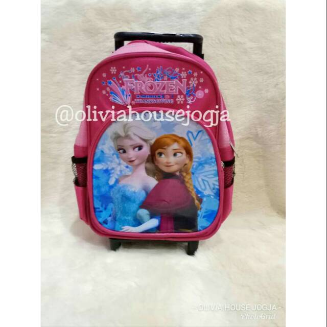 tas ransel tas koper anak tas dorong frozen elsa ana pink