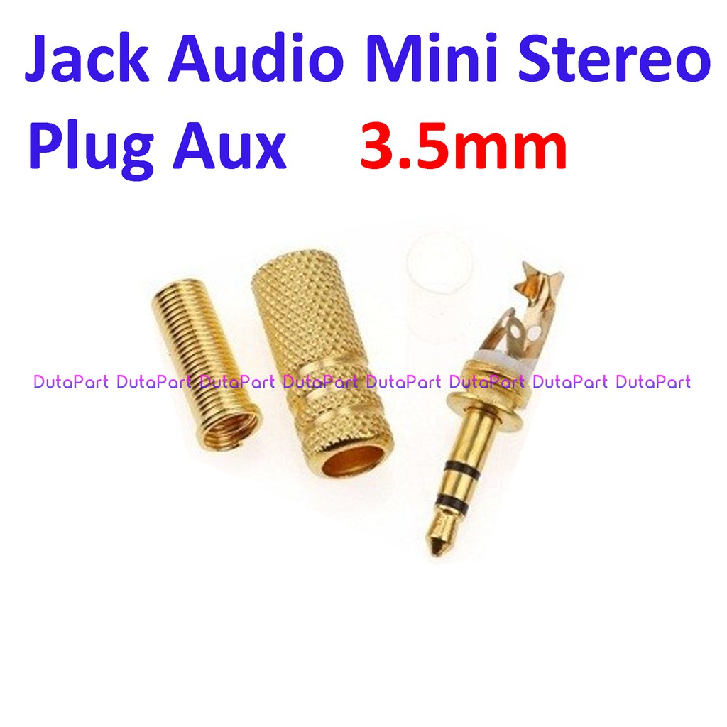 Jack Audio Mini Stereo 3.5mm Plug Aux 3.5 mm 3 Pole Warna Gold