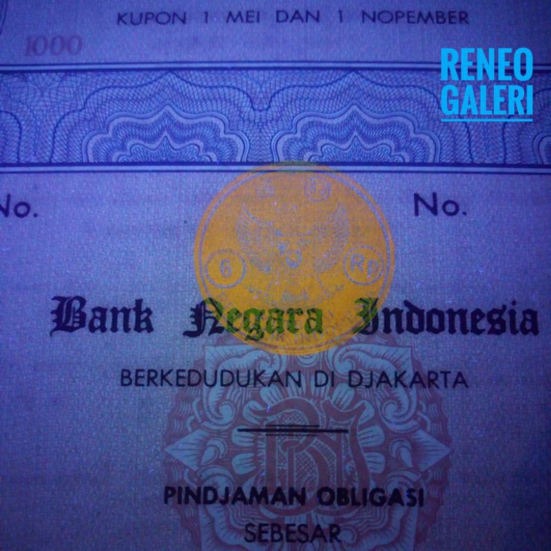 

Terlaris ✨ - Obligasi Kuno BNI Tahun 1962 Dokumen lama tarif Unjuk 500,1000 & 5000 segel materai Rp 3,6,30 Rupiah3.1.23