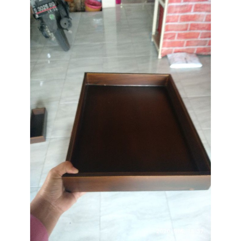 Nampan / Baki / Tray kayu Pinus 40 x 30 datar TANPA LUBANG