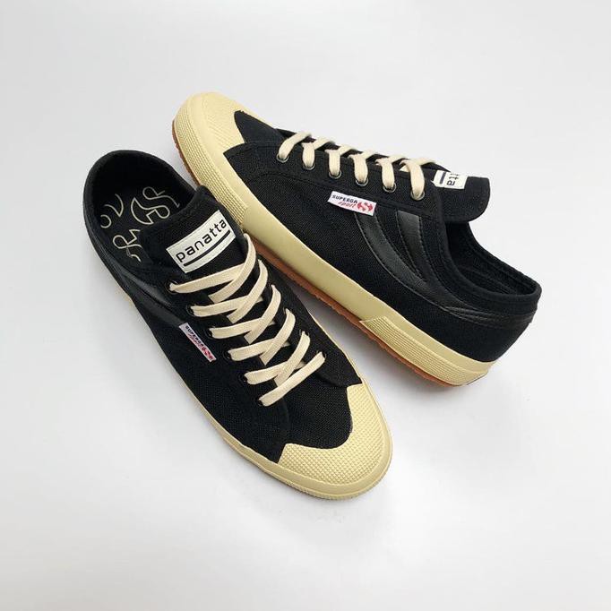 NEW STOCK SUPERGA 2750 COTU PANATTA BLACK CHAMPAGNE - HITAM, 42