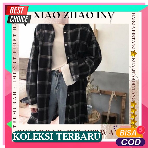 (Cod) Kemeja Polos Wanita Lengan Panjang Oversize Cewek Crinkle Jumbo Casual Murah Terbaru Kekinian 