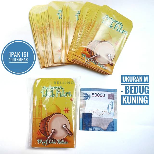 Isi 100pcs Grosir Amplop Uang Lebaran Angpau Idul fitri Ampau Anak Karakter HariRaya Ukuran Sedang M