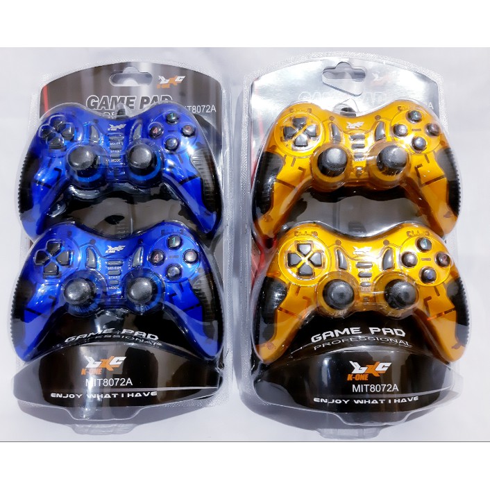 GAMEPAD DOUBLE GETAR BLACK/TRANSPARAN STICK FOR PC / LAPTOP GAMEPAD TURBO DOUBLE K-ONE KABEL USB