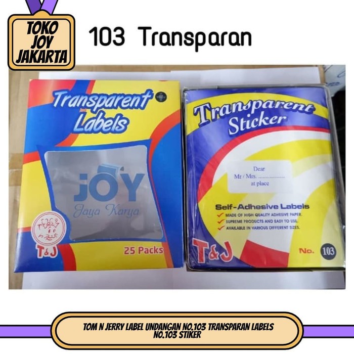 

TOM N JERRY LABEL UNDANGAN NO.103 TRANSPARAN LABELS N0.103 STIKER