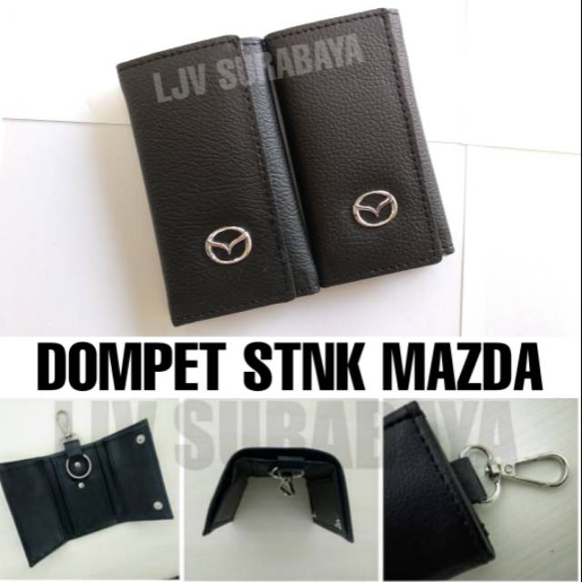 DOMPET STNK MAZDA GANTUNGAN KUNCI DOMPET MOBIL KULIT LOGO MAZDA