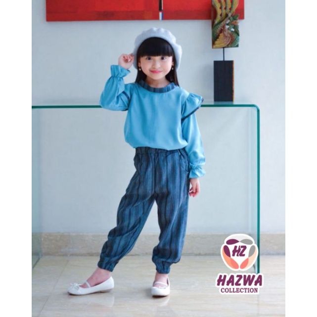 Afsheenastore Set Casual Rample Hazwa Setelan Anak Perempuan 4-10T