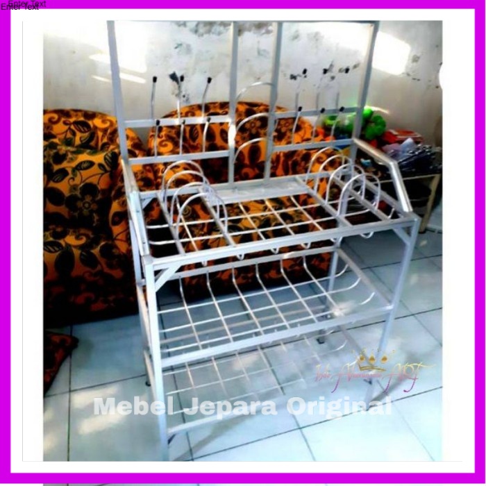 Rak Gelas / Piring Bahan Aluminium Tebal Anti Karat
