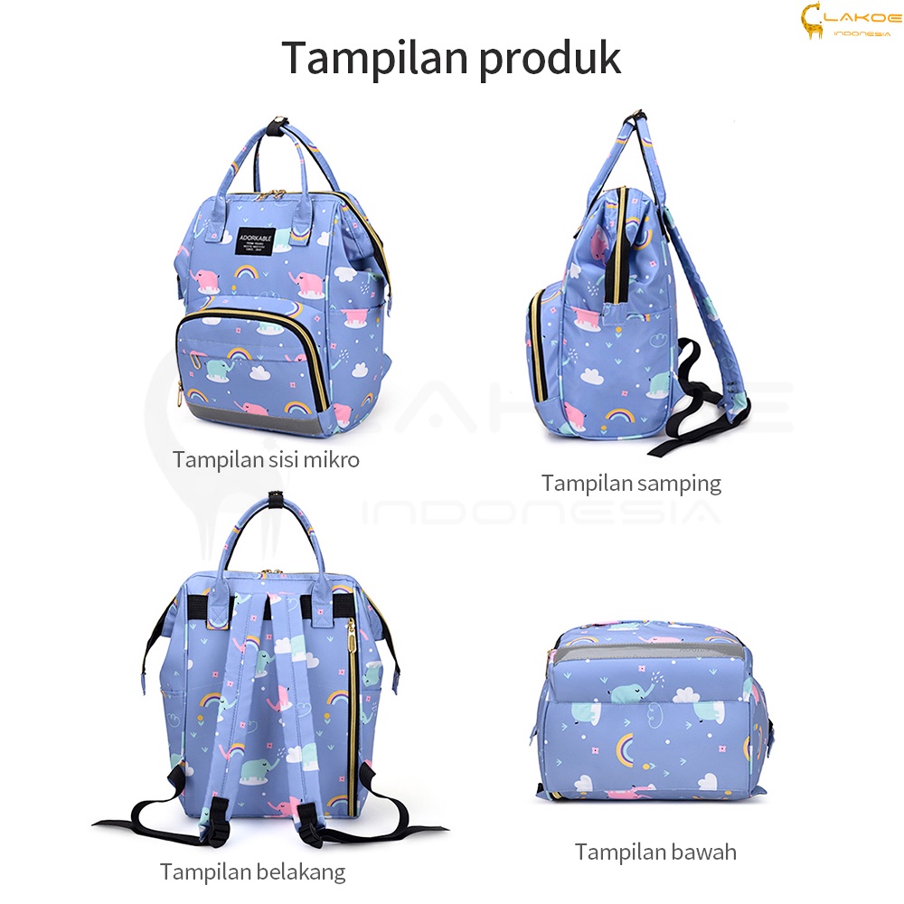 LAKOE Tas Bayi Multifungsi Baby diaper bag tas Perlengkapan bayi