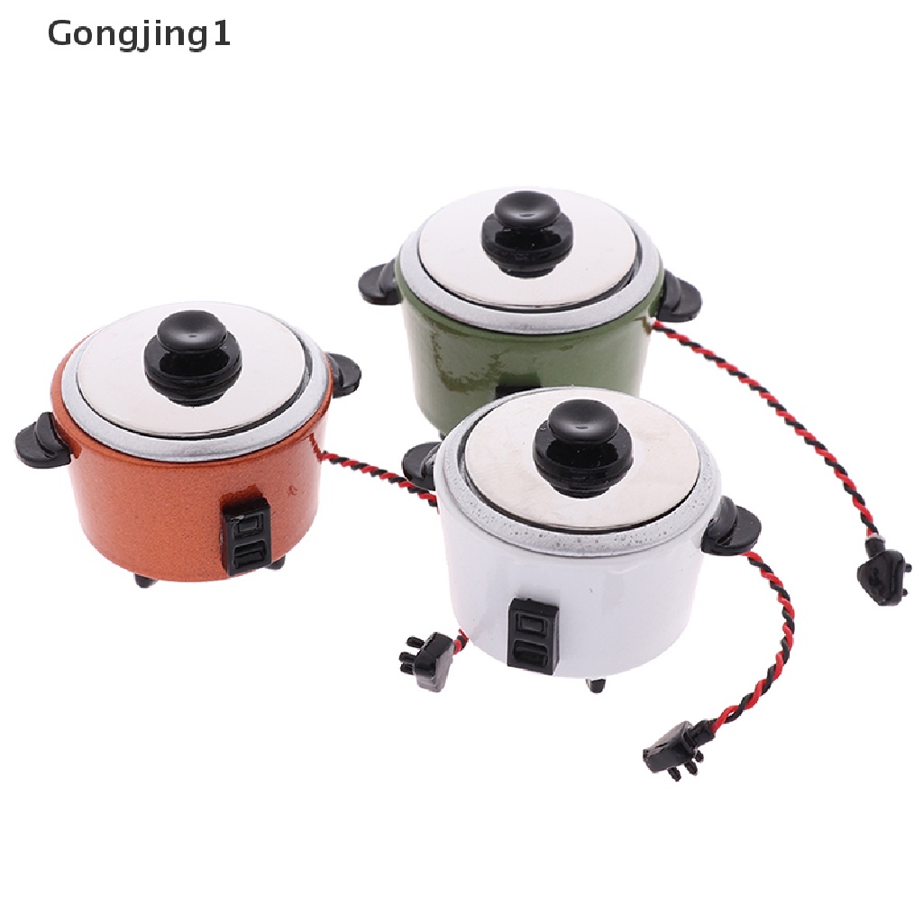 Gongjing1 1Pc Mainan Miniatur Rice Cooker Skala 1: 12 Untuk Dekorasi Rumah Boneka